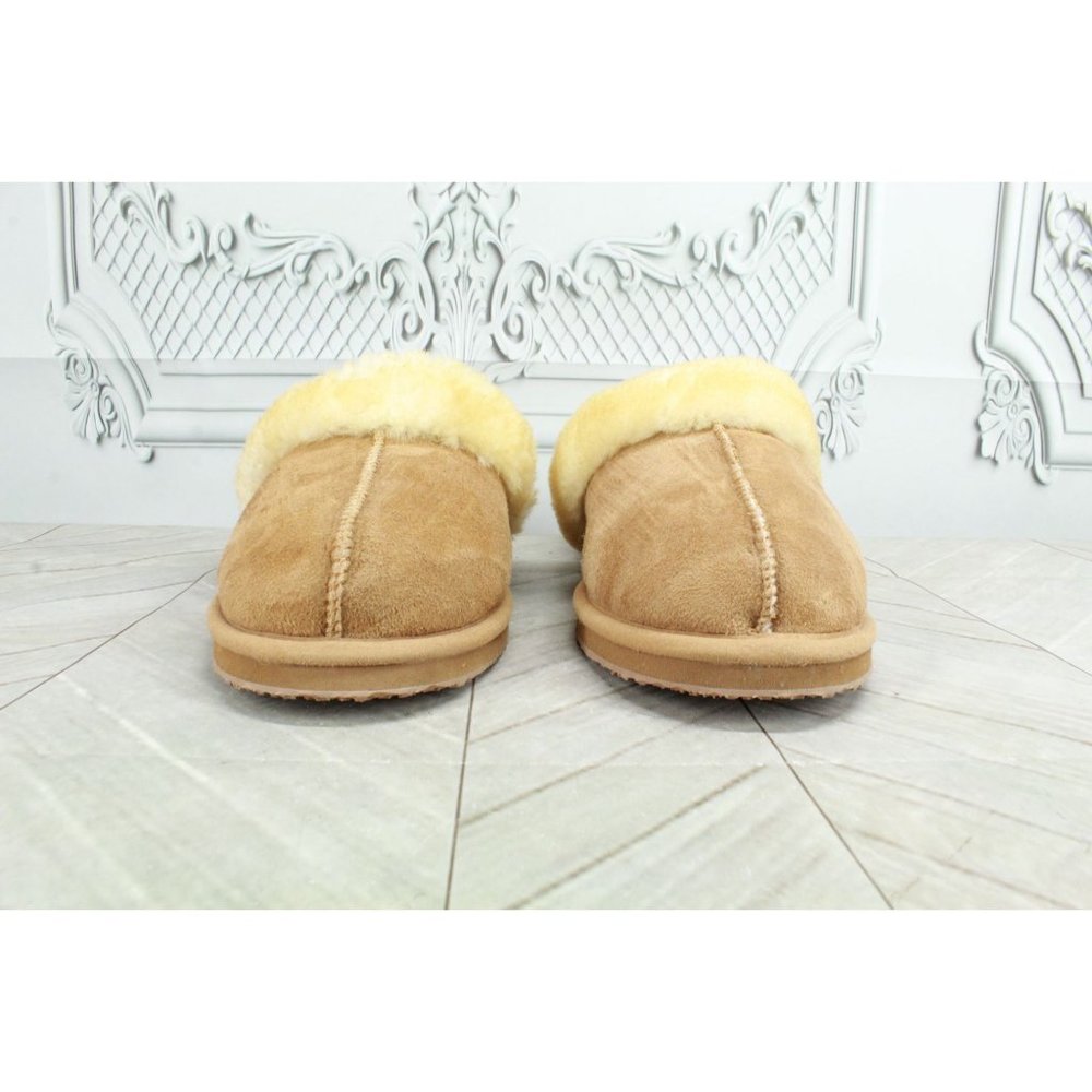 LL Bean Brown Suede Wicked Good Shearling-Lined Slides Slippers Size 9 M - Picture 4 of 9